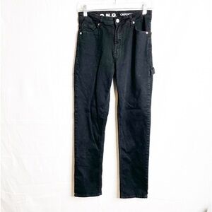 S.O.N.G black and stretchy carpenter pants. Women or youth 3/26